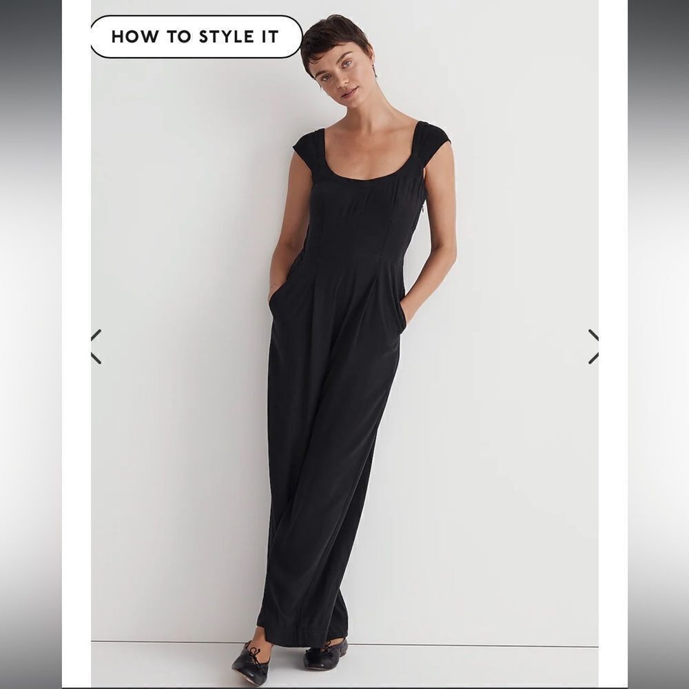 madewell Cap-Sleeve Crop Wide-Leg Jumpsuit